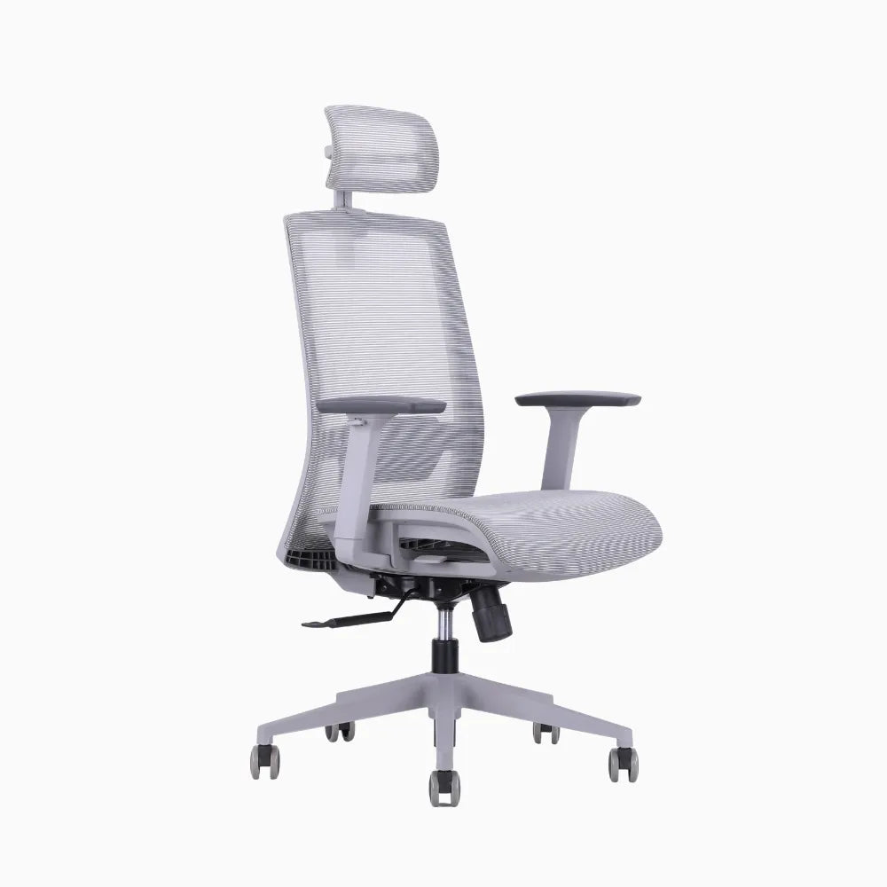 Ken plus grey ergonomic chair in full mesh #color_grey