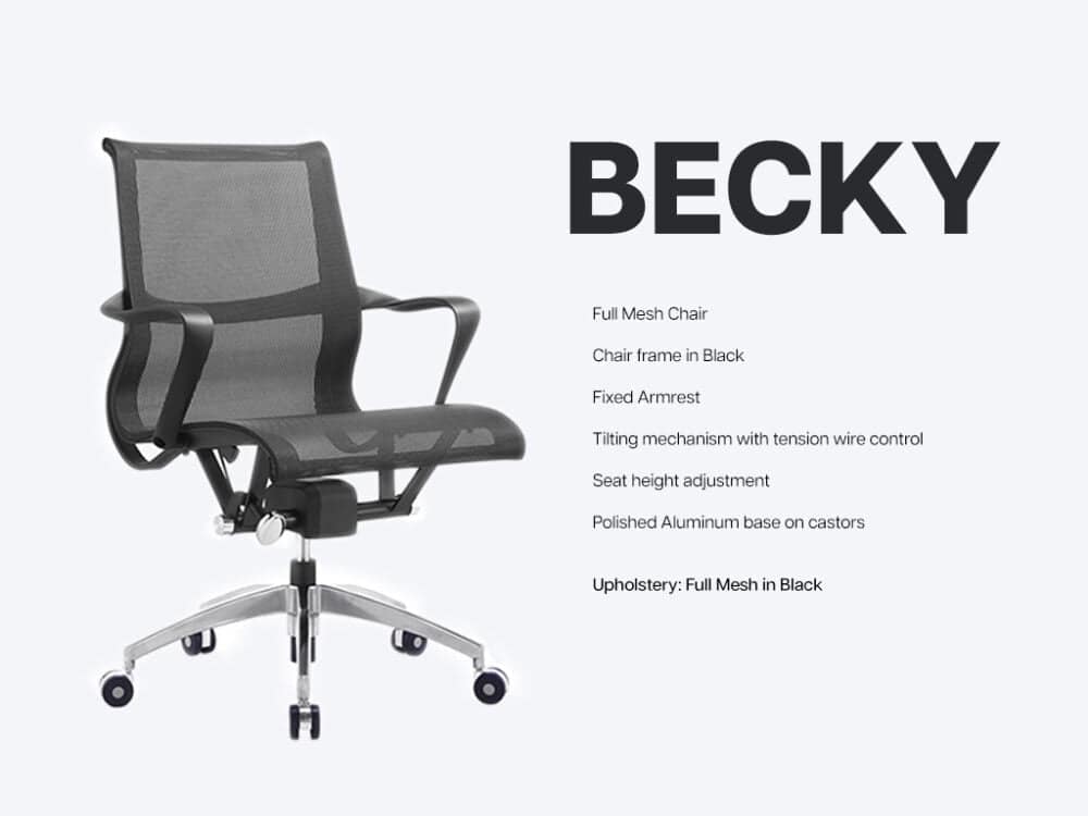 becky conference chair (black) - features