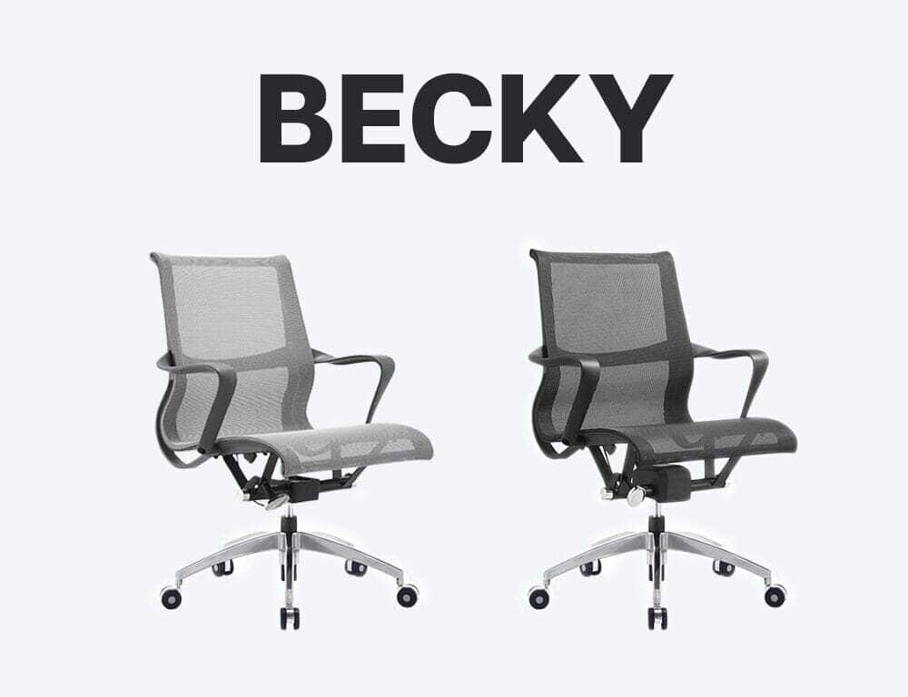 Beck conference chair cover in black and grey