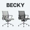 Beck conference chair cover in black and grey
