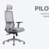pilot grey frame ergonomic office chair cover - full mesh