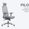 Mesh pilot grey frame ergonomic office chair cover
