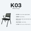 k03 stackable training chair with armrest