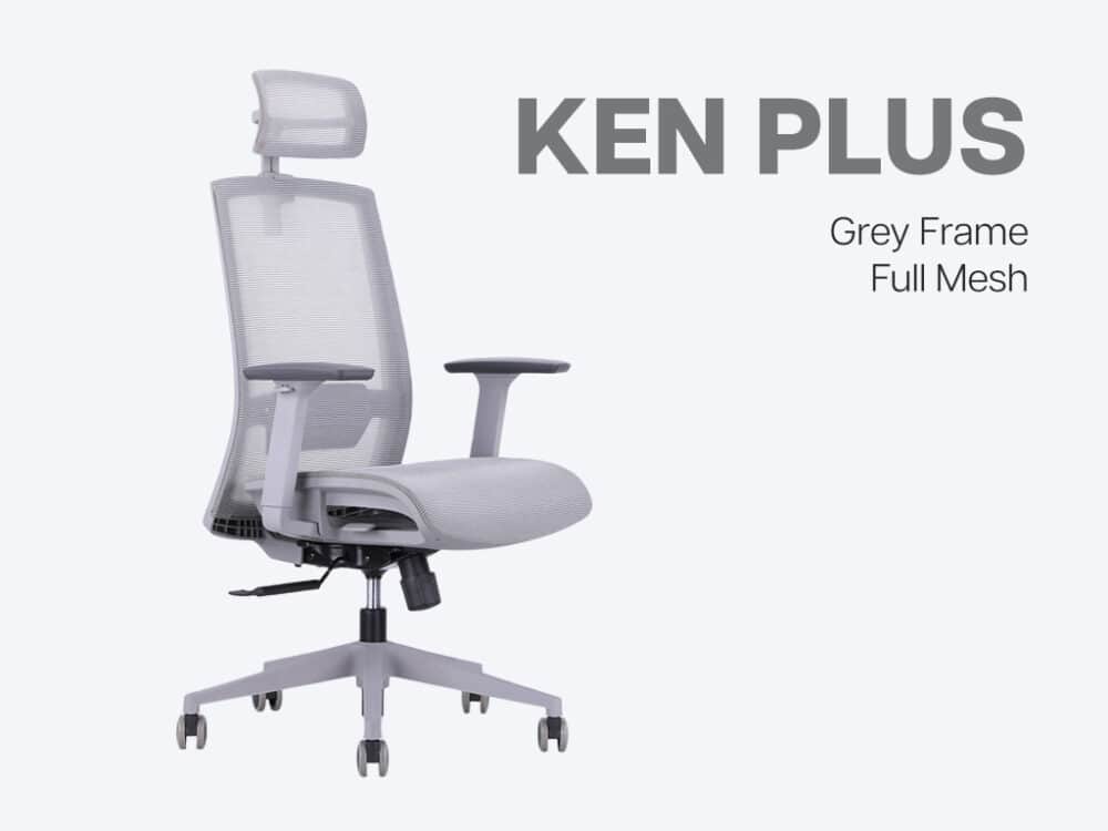 Ken plus full mesh GREY ergonomic office chair
