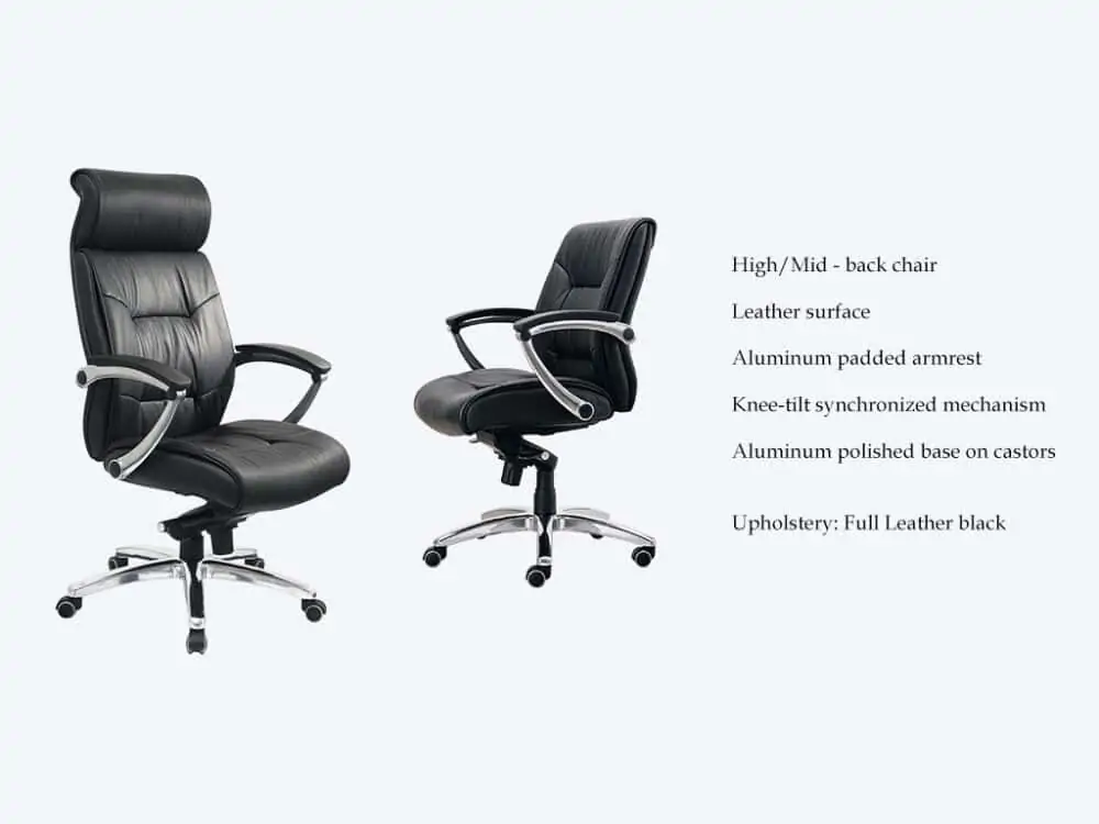 duke 010 leather chair features