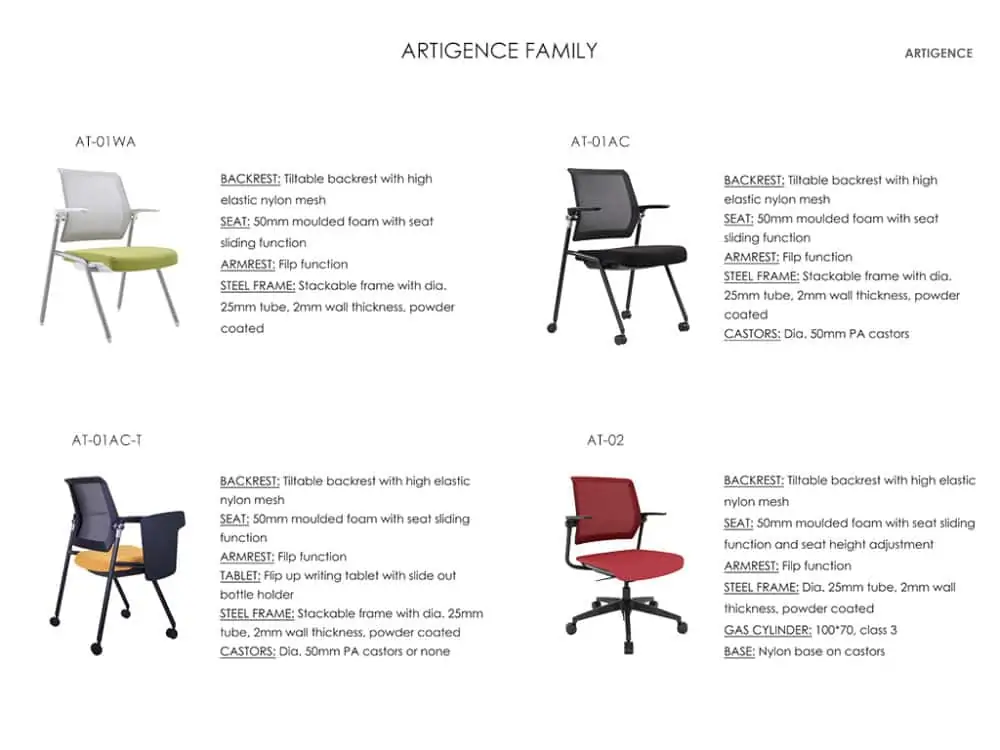 Artigence visitor chair family
