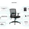 C-mesh office chair - functions